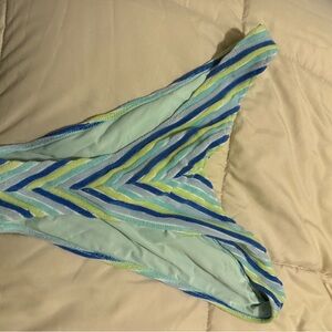 aerie Striped Bikini Bottoms in Aqua, Blue, and Lime